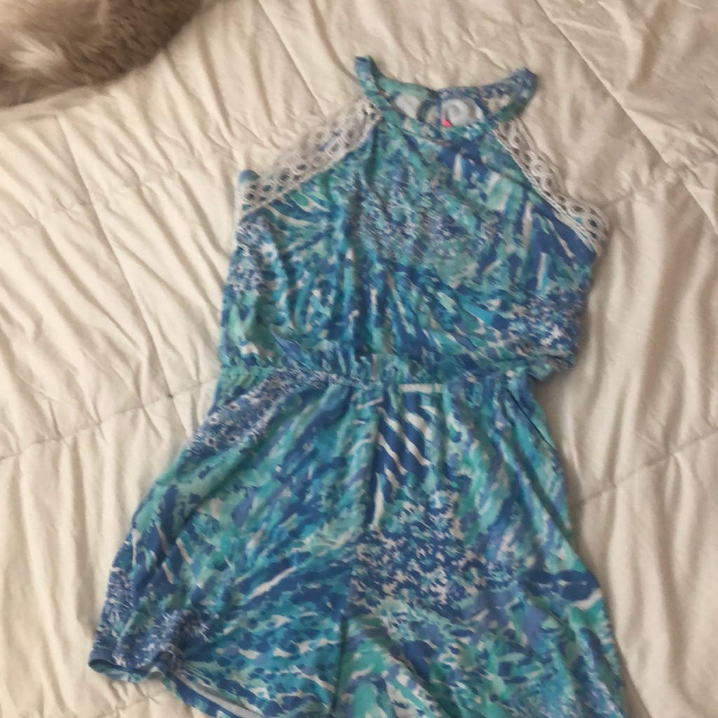 Lilly Pulitzer M Blue Haven Hey Soleil Lala Romper